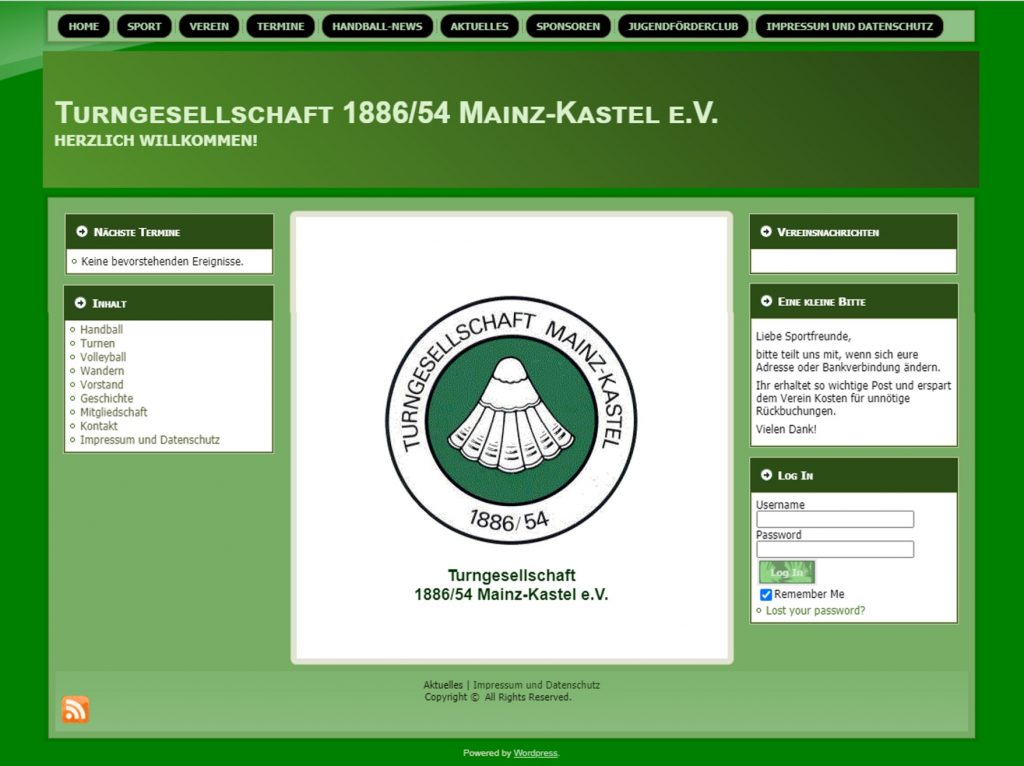 Überarbeitete Homepage des Vereins
